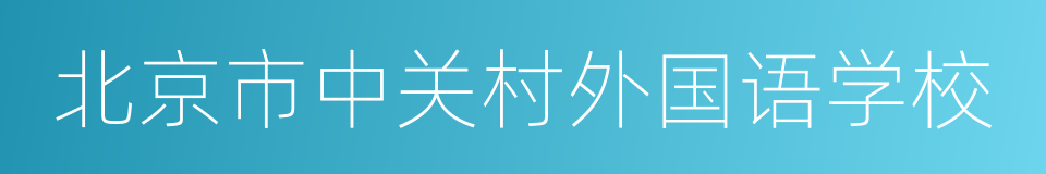 北京市中关村外国语学校的同义词