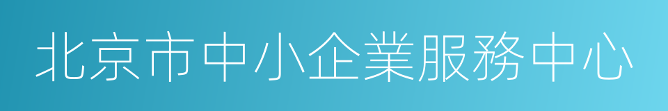 北京市中小企業服務中心的同義詞