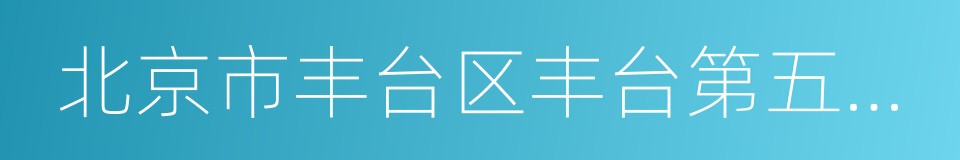 北京市丰台区丰台第五小学的同义词
