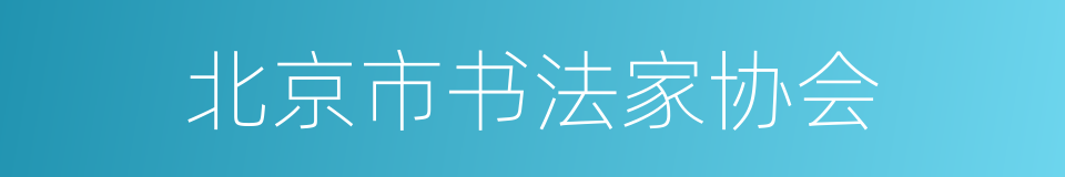 北京市书法家协会的同义词