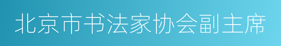 北京市书法家协会副主席的同义词