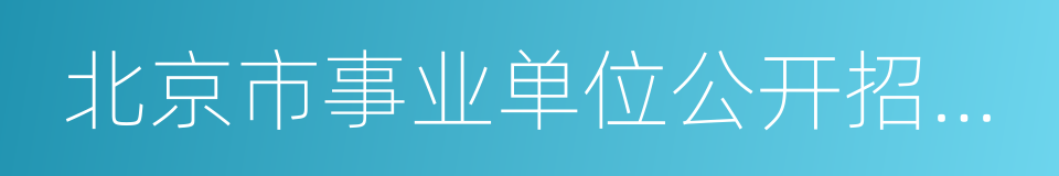 北京市事业单位公开招聘工作人员实施办法的同义词