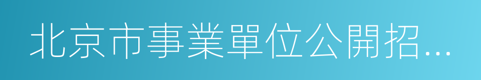 北京市事業單位公開招聘工作人員實施辦法的同義詞