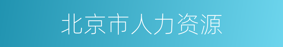 北京市人力资源的同义词