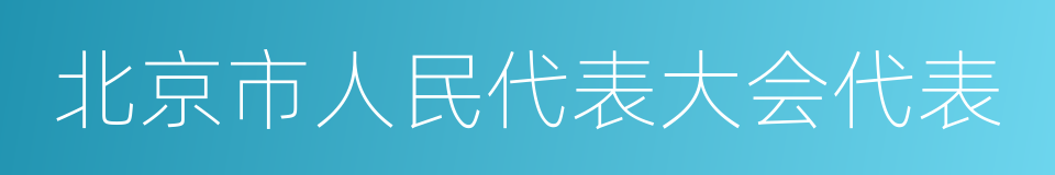 北京市人民代表大会代表的同义词