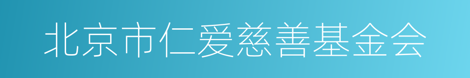 北京市仁爱慈善基金会的同义词