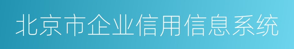 北京市企业信用信息系统的同义词