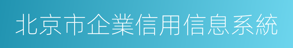 北京市企業信用信息系統的同義詞