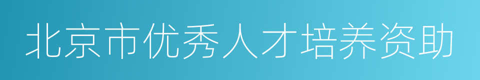 北京市优秀人才培养资助的同义词