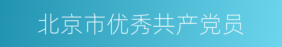 北京市优秀共产党员的同义词