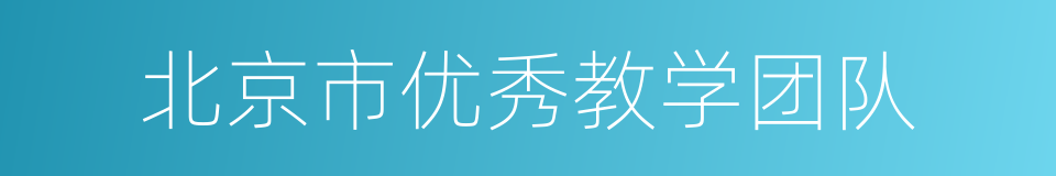 北京市优秀教学团队的同义词