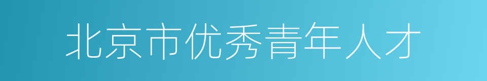 北京市优秀青年人才的同义词