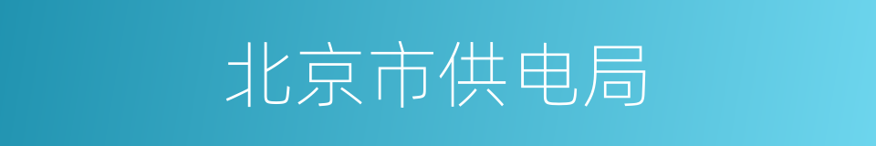 北京市供电局的同义词