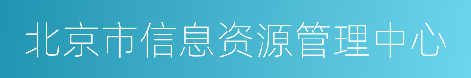 北京市信息资源管理中心的同义词