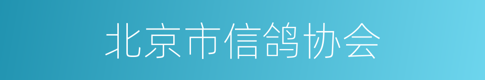 北京市信鸽协会的同义词