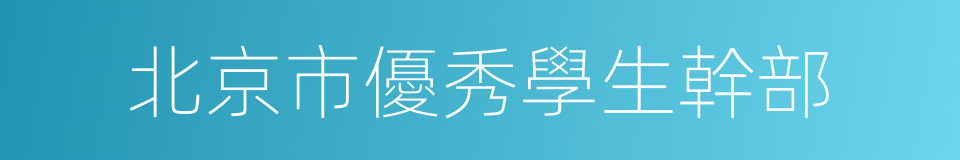 北京市優秀學生幹部的同義詞