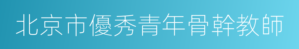 北京市優秀青年骨幹教師的同義詞