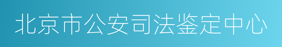 北京市公安司法鉴定中心的同义词