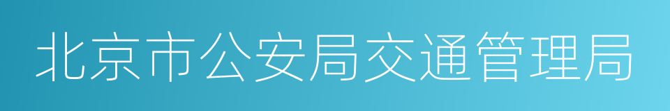 北京市公安局交通管理局的同义词