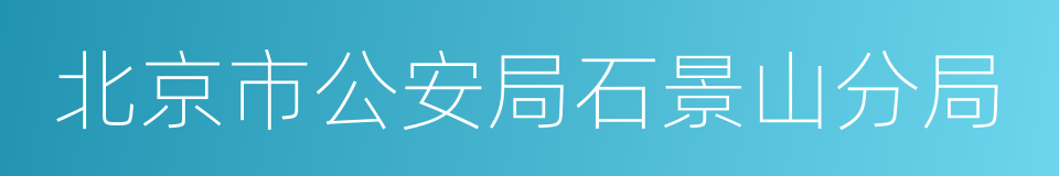 北京市公安局石景山分局的同义词