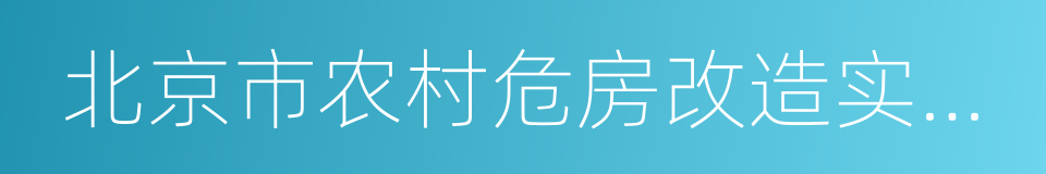 北京市农村危房改造实施办法的同义词