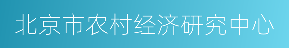 北京市农村经济研究中心的同义词