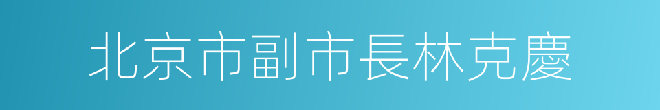 北京市副市長林克慶的同義詞