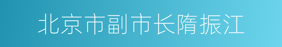 北京市副市长隋振江的同义词