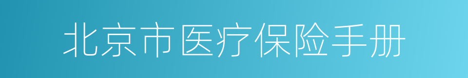 北京市医疗保险手册的同义词