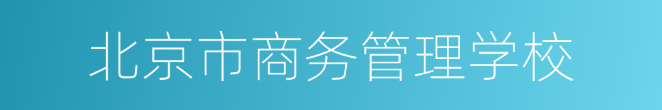 北京市商务管理学校的同义词