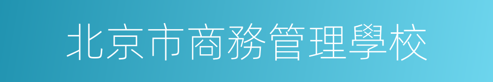 北京市商務管理學校的同義詞