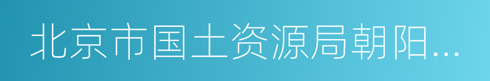 北京市国土资源局朝阳分局的同义词