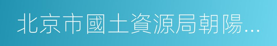 北京市國土資源局朝陽分局的同義詞