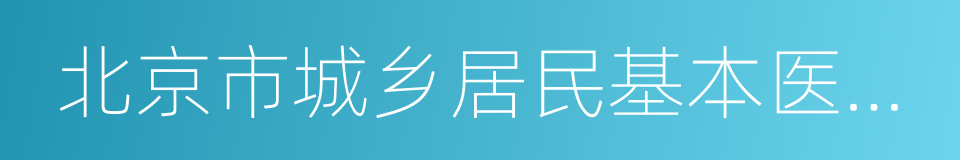 北京市城乡居民基本医疗保险办法的同义词