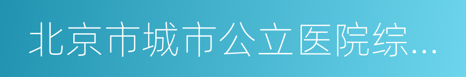 北京市城市公立医院综合改革实施方案的同义词