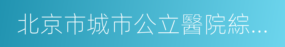 北京市城市公立醫院綜合改革實施方案的同義詞