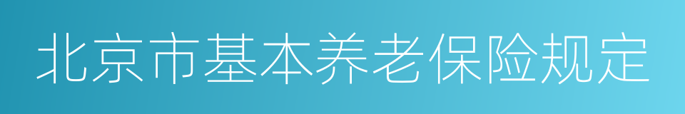 北京市基本养老保险规定的同义词