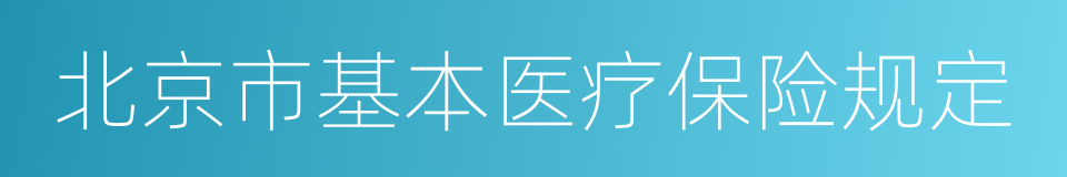 北京市基本医疗保险规定的同义词