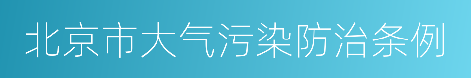 北京市大气污染防治条例的同义词