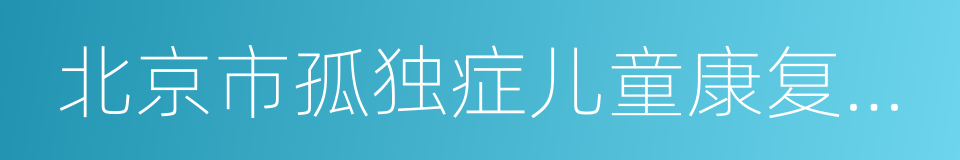 北京市孤独症儿童康复协会的同义词
