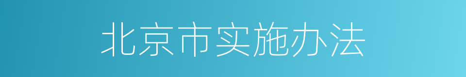 北京市实施办法的同义词