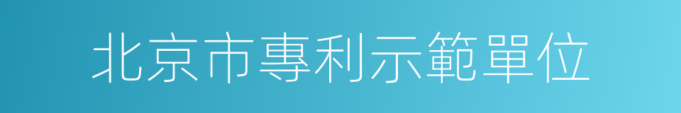 北京市專利示範單位的同義詞
