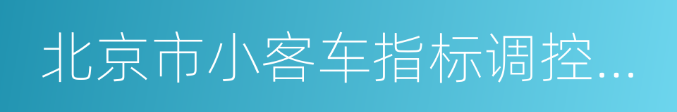 北京市小客车指标调控管理信息系统的同义词