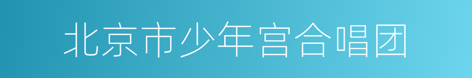 北京市少年宫合唱团的同义词