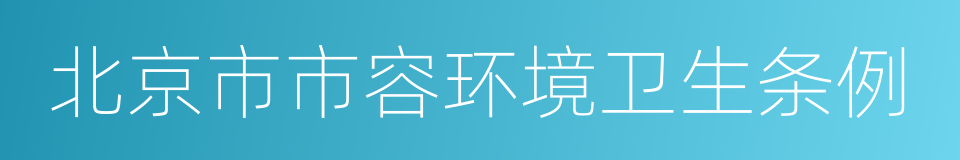 北京市市容环境卫生条例的同义词