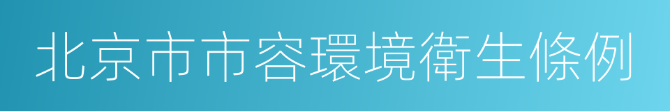 北京市市容環境衛生條例的同義詞