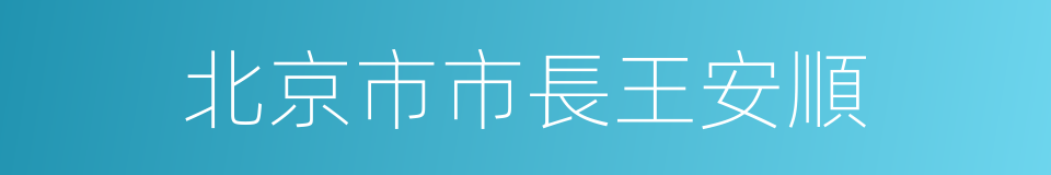 北京市市長王安順的同義詞