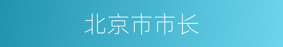 北京市市长的同义词