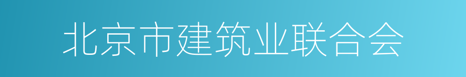 北京市建筑业联合会的同义词