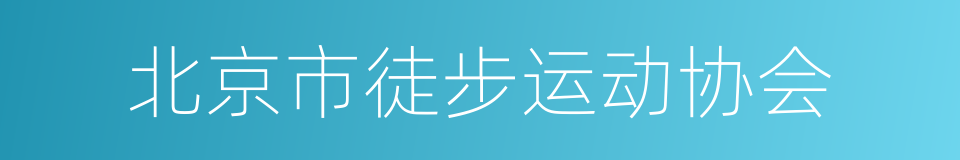北京市徒步运动协会的同义词
